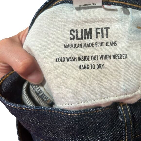 Buck Mason Mens Dark Wash Slim Fit Blue Jeans Size 30 Made in America USA - Picture 10 of 12